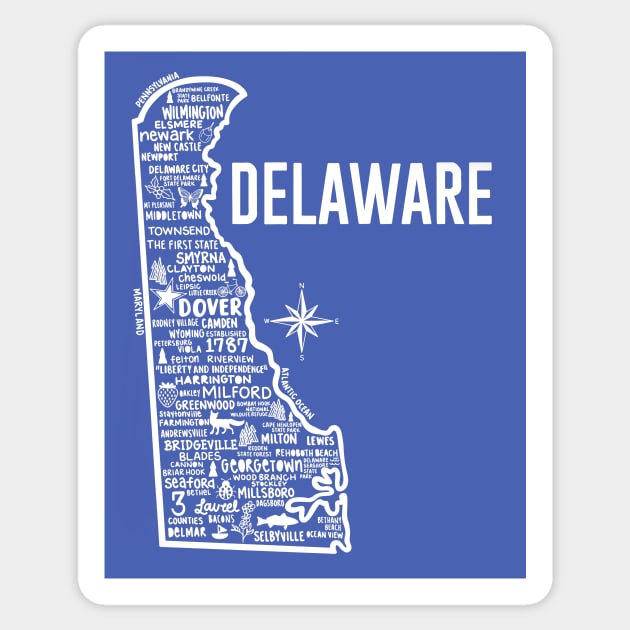 Delaware Map Sticker by fiberandgloss